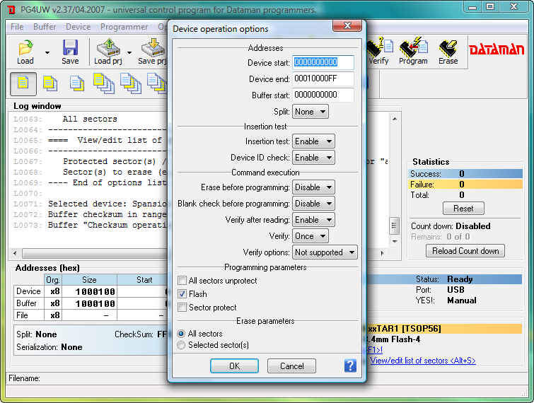 Device Operation Options