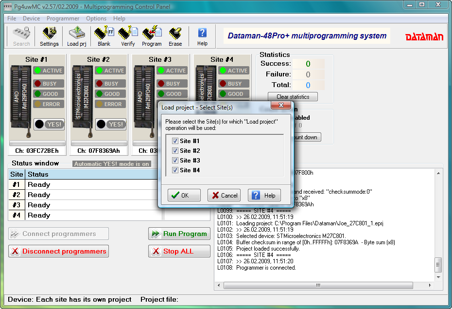 Load Project for Sites